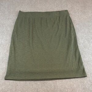 Liz Claiborne Forest Green Lined Pull On Knit Pencil Skirt Size XL